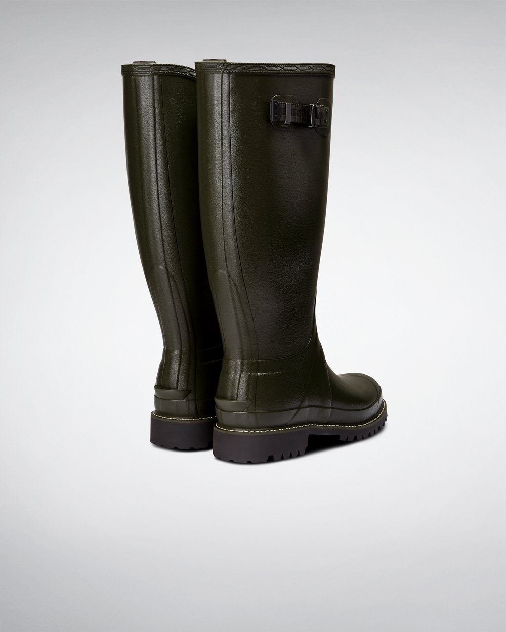 Hunter Balmoral Wide Fit Rain Boots - Buy Mens Dark Olive - LHZEBG294